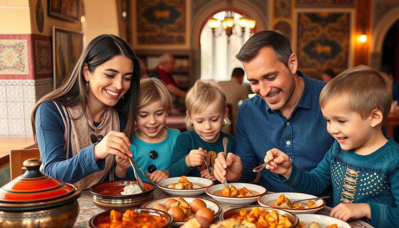 family eating in morocco