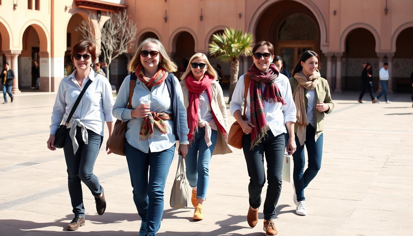 womens walking in marrakech in month december,Morocco weather December