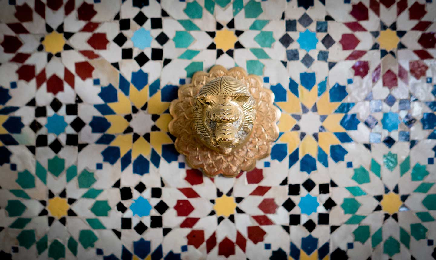 zellij tilework in Fez medina