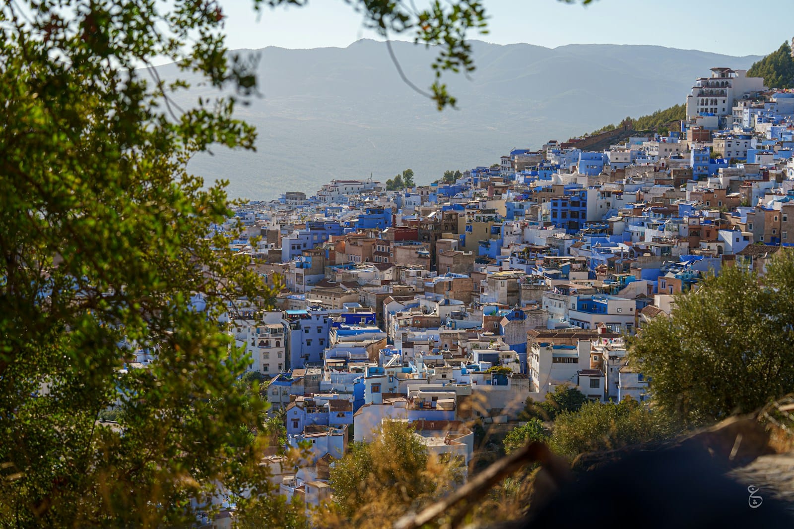 chefchaoune a view of a city from a hill,Morocco in January