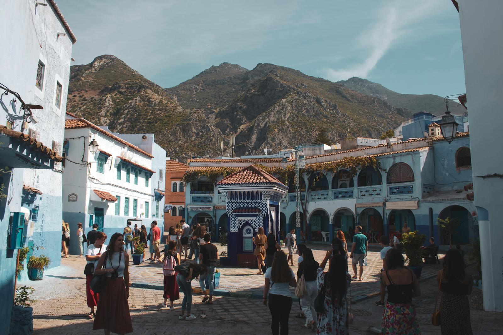 Explore the vibrant streets and rich culture of Chefchaouen, Morocco, with stunning mountain backdrops.weather in morocco in may