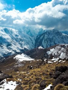 a mountain range with snow,atlas mountains weather december