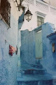 empty pathway near walls.weather in Morocco in September