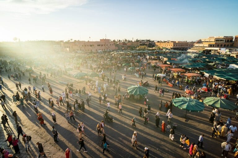a large crowd of people at an outdoor event.shorts in Morocco