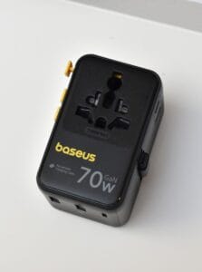 Black baseus 70w gan travel adapter