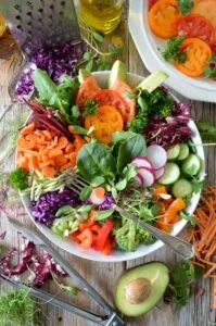 close-up photo of vegetable salad.Morocco vegan
