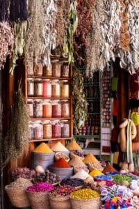 variety of spices in sack.Moroccan Spice Blend