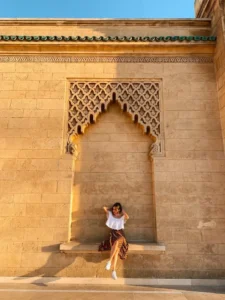 women sitting in sunset in rabat.Headscarf in Morocco