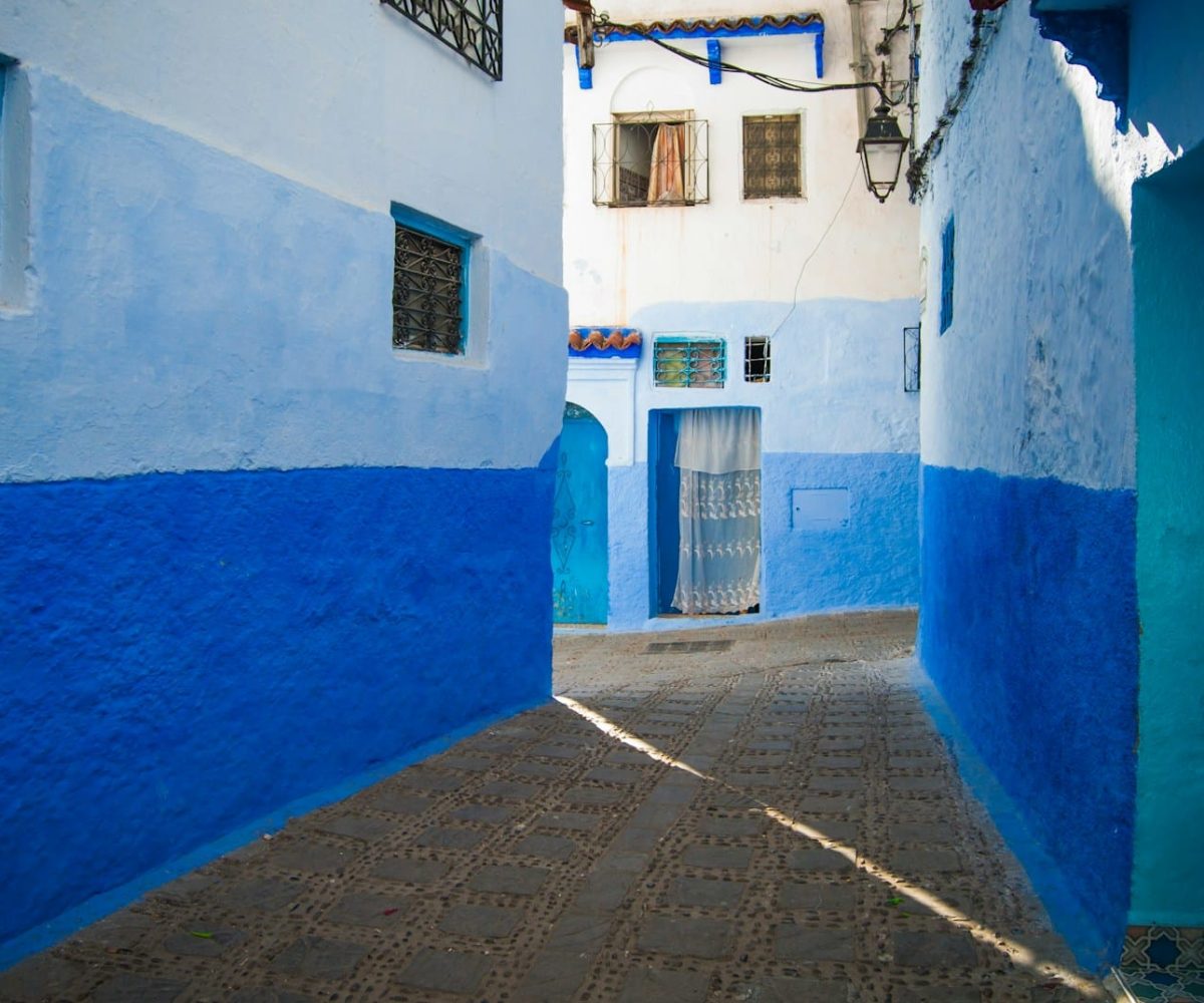 blue painted building,2 Days Casablanca to Chefchaouen