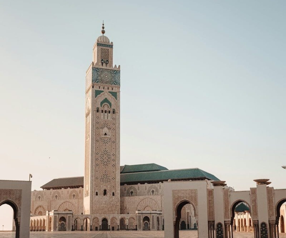 a large building with a clock tower in the middle of it