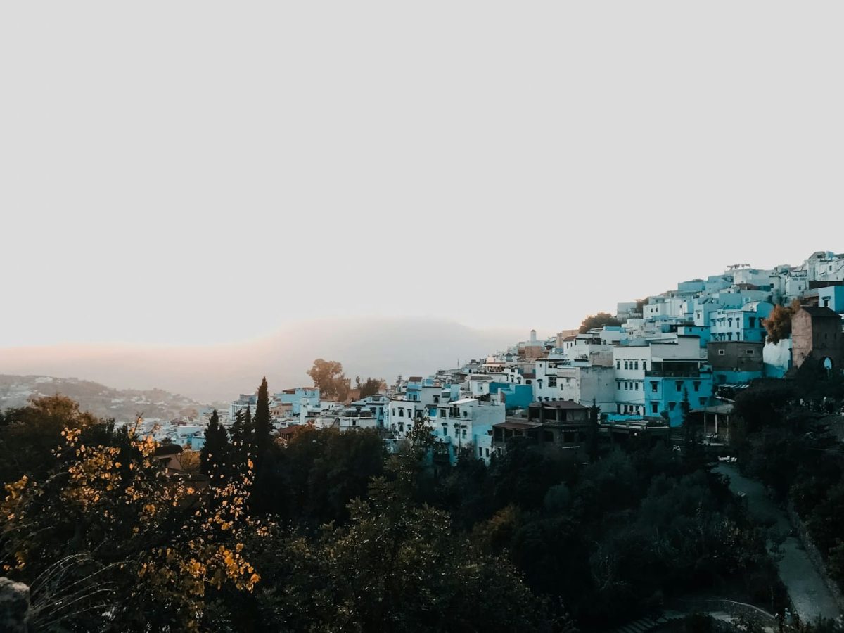 a view of a city from a hill,7 days tour from casablanca